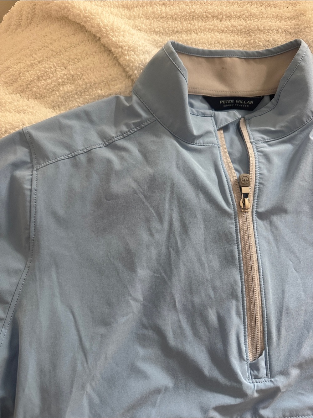 Peter Millar Sky Blue Half-Zip Golf Pullover